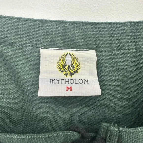 Mytholon Medieval Renaissance Dark Green Cotton Twill Lace Up Bodice - Picture 3 of 8